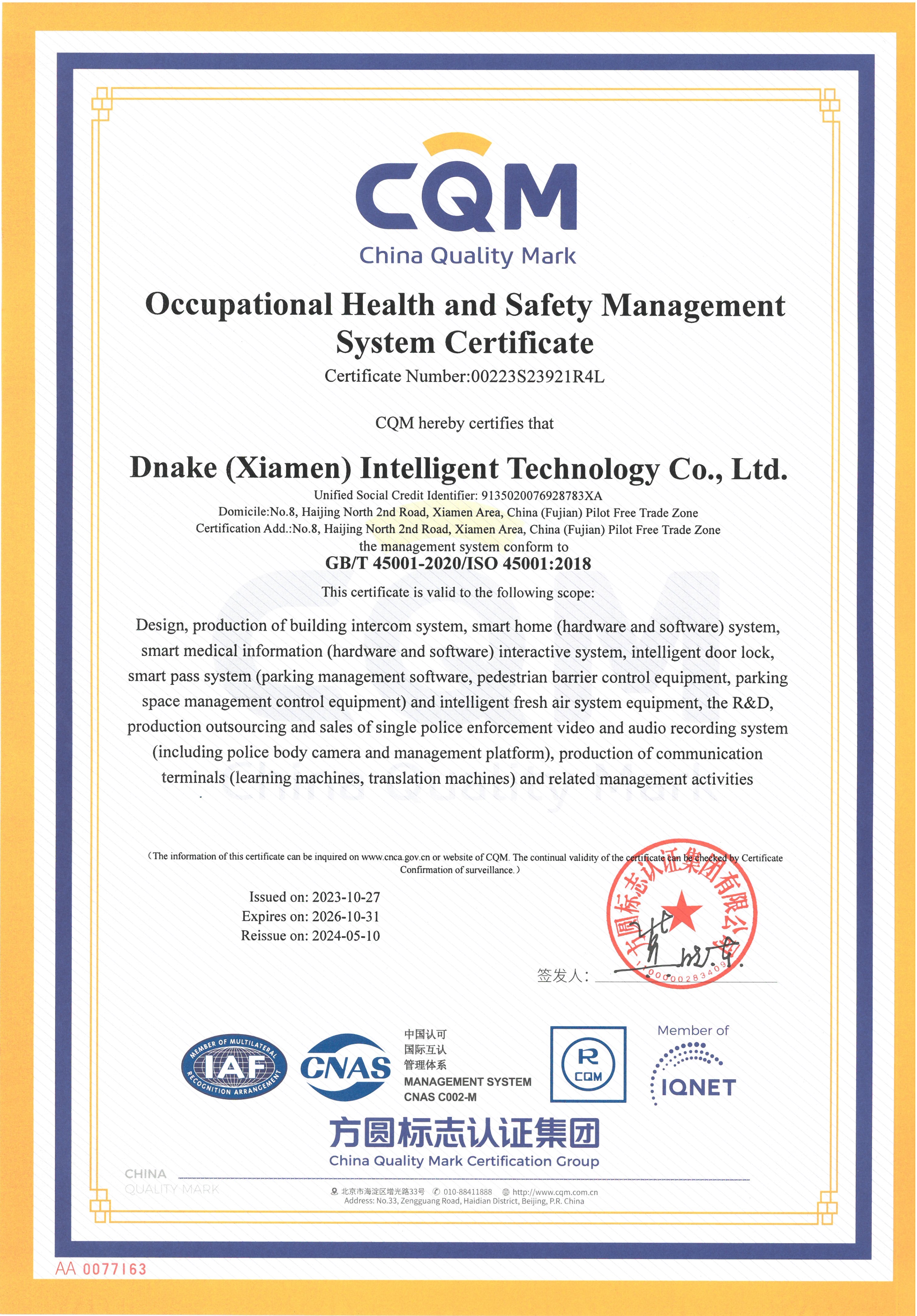 ISO 45001 Certification